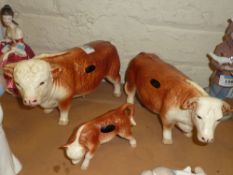 Cooper Craft Hereford Bull, Cow and Calf