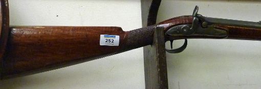 19th Century single barrel converted percussion cap sporting gun 126cm overall