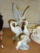 Three Lladro and a Nao Goose