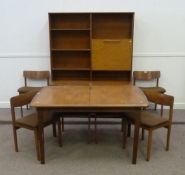 G-Plan vintage/retro teak extending dining table, six chairs and wall unit