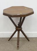 Edwardian oak hexagonal gypsy table