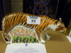 Royal Crown Derby paperweight Sumatran Tigress limited edition no.164/950 with certificate, boxed