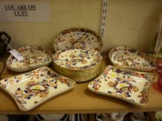 Late 19th Century Wedgwood Japan pattern dessert service comprising 11 plates and 5 dishes