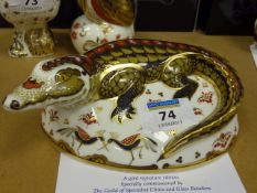 Royal Crown Derby paperweight Crocodile Signature Edition with certificate, boxed