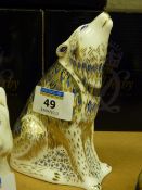 Royal Crown Derby paperweight Wolf limited edition, boxed