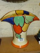 Wades Art Deco hand painted flared vase