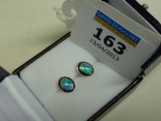 Pair of opal stud ear-rings stamped 925