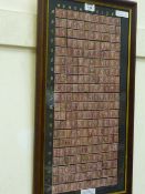 Stamps framed - Victoria One penny red stars plate reconstruction 1854 -57 loose mounted in Howid