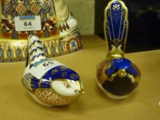 Two Royal Crown Derby paperweights Wren and Fairy Wren, one boxed