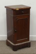 Victorian figured mahogany pedestal cabinet fitted with drawer and cupboard