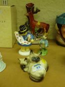 Beswick kittens, Beswick Peter Rabbit, Coalport Paddington and a Staffordshire fox