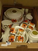 Collection of Poppy pattern dinner and tea ware by J & G Meakin in one box