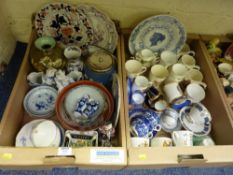 Victorian Derby Japan Pattern plate, Jasperware biscuit barrel, and other decorative ceramics in two