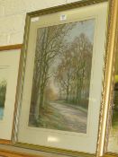 'Autumn Trees, Woodeaton, Oxfordshire', pastel drawing signed Margaret Lightbody, dated and