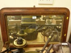 Small Victorian figured walnut and Tumbridgeware overmantle mirror