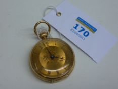Gold key wound pocket watch hallmarked 18ct Chester 1900 case  no 5900