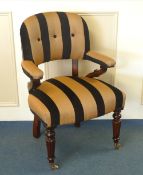 William IV mahogany library chair in Duresta fabric reputedly belonging to Robert Baden Powell
