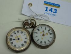 Two enamel faced ladies pocket watches stamped 925