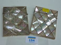 Two Victorian/Edwardian mother of pearl card cases