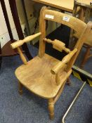 19th Century country made child's elm chair