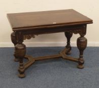 19th century oak draw leaf table in the William and Mary style extended length 204cm x 72cm
