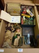 Dinky, Lesney and other old toys, autograph album etc in one box