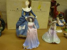 Royal Doulton figure 'Fragrance' HN2334 and two Coalport figures 'Sweet Sixteen' and 'Fascination'