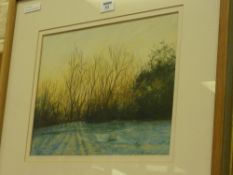 Winter Sunshine and Shadows, pastel drawing signed by Jim Wright