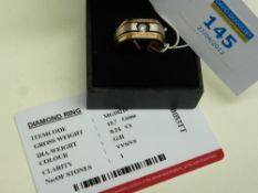 Diamond set ring stamped 18k with certificate