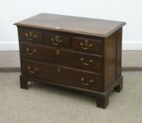 Mid 18th Century oak chest of three short and two long drawers 100cm x 73cm reduced height