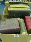 Collection of Victorian and Edwardian leather bound photograph albums in one box