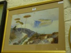 Continental Coastal Scene, 19th/20th Century watercolour indistinctly signed