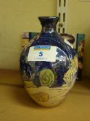 Lise B Moorcroft pottery vase decorated with sea bed pattern 13cm