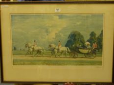 'The Royal Coach, Derby Day', print after Sir Alfred Munnings, published by Frost and Reed