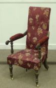 Victorian mahogany framed armchair of small proportions