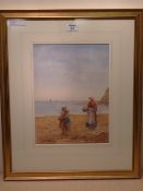 Kate E Booth (fl.1850-1898): 'On the Shore', watercolour signed titled and dated 1897,  34cm x 26cm