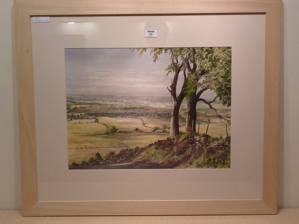 Robert L Hughes (20th/21st century): 'Above Ellingstring Near Masham N.Yorks', watercolour signed