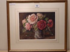 Rowland Henry Hill (1873-1952): Red and Pink Roses still life, watercolour signed 26cm x 34cm

DDS -