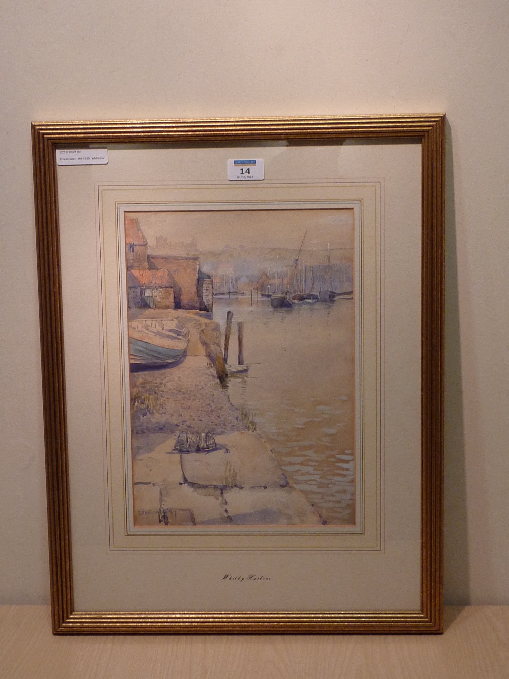 Ernest Dade (1864-1935): Whitby Harbour, watercolour signed and dated '87 34cm x 24cm