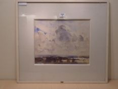 William Fredrick Mayor (1866-1916): Landscape with Clouds, watercolour heightened in white signed