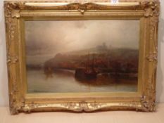 Samuel Lawson Booth (1836-1928): Tate Hill Pier and the Spa Ladder Whitby, oil on canvas signed