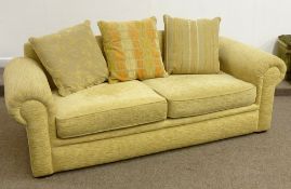 Two seat settee in gold chenille cover