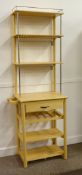 Light wood floor standing kitchen rack