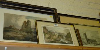 'Scalby Mill' and 'Scarborough Castle' two hand coloured engravings after Francis Nicholson, 'Christ
