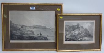 'Scarborough Spa' and 'Haiburn Wyke', two engravings after Francis Nicholson published circa 1822