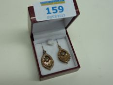 Pair of Victorian 9ct gold ear-rings