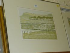 'Melting Snow Staintondale', limited edition lino cut by John Jones signed, titled, dated '93 and