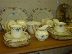 1930's Tuscan china tea set - 12 place settings lacking two cups