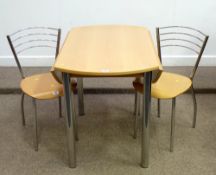 John Lewis light wood drop leaf kitchen table and two chairs
