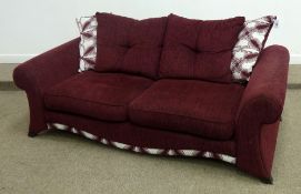 Two / three seat settee in plumb chenille